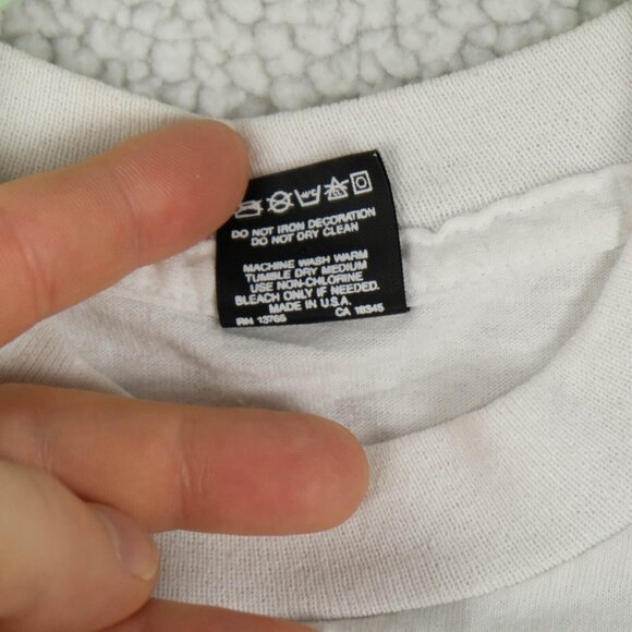 Vintage T Shirt Youths 14 16 White Blue Dinosaur Motocross Screen Stars 90S - Picture 9 of 10